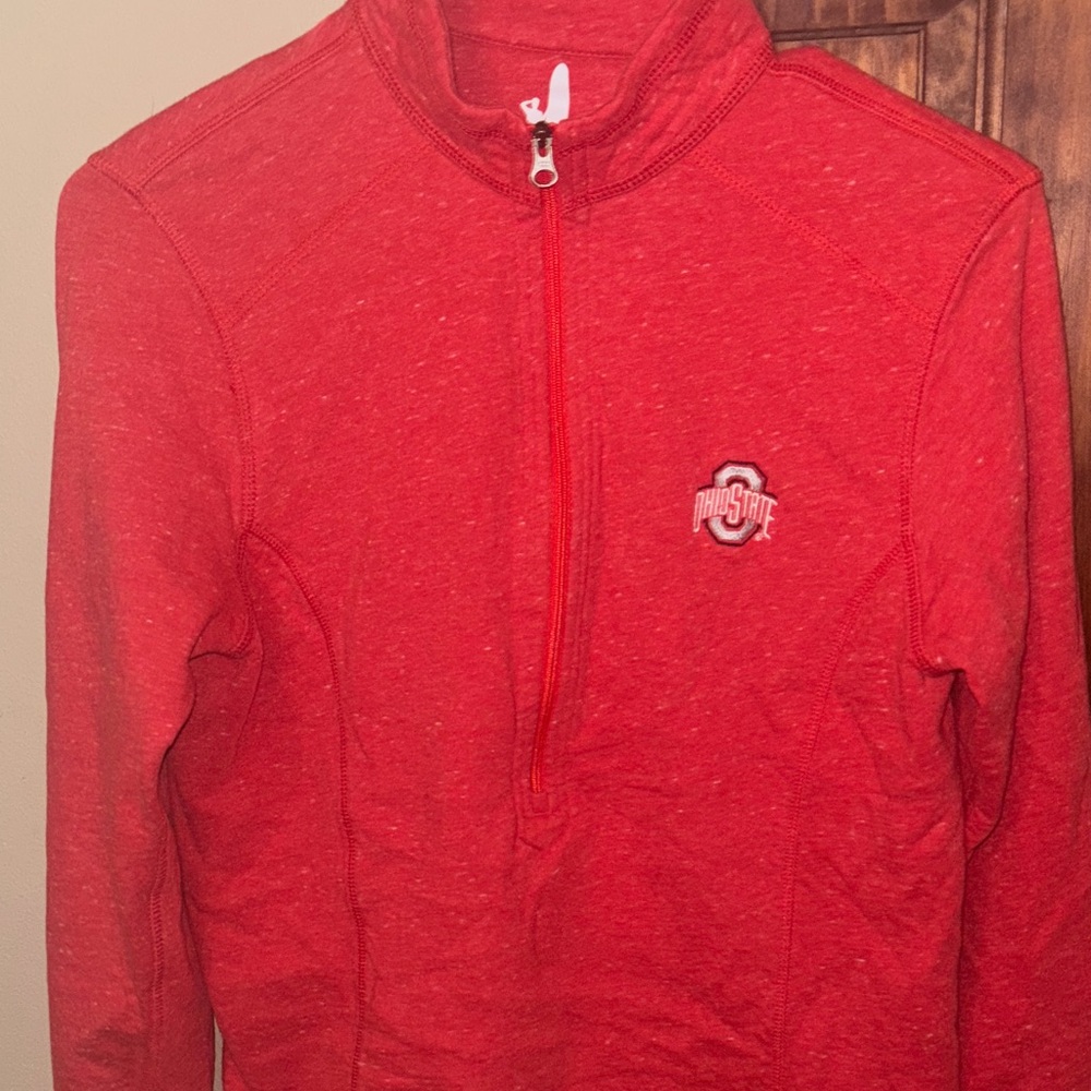 Ohio State woman Johnnie-o  Red Quarter-Zip Pullover